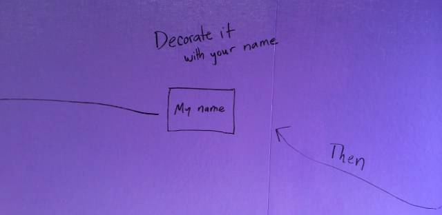 Instructions on wall